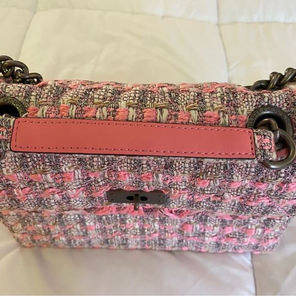 Kurt Geiger Pink Tweed Shoulder Bag with Chain - Picture 8 of 12
